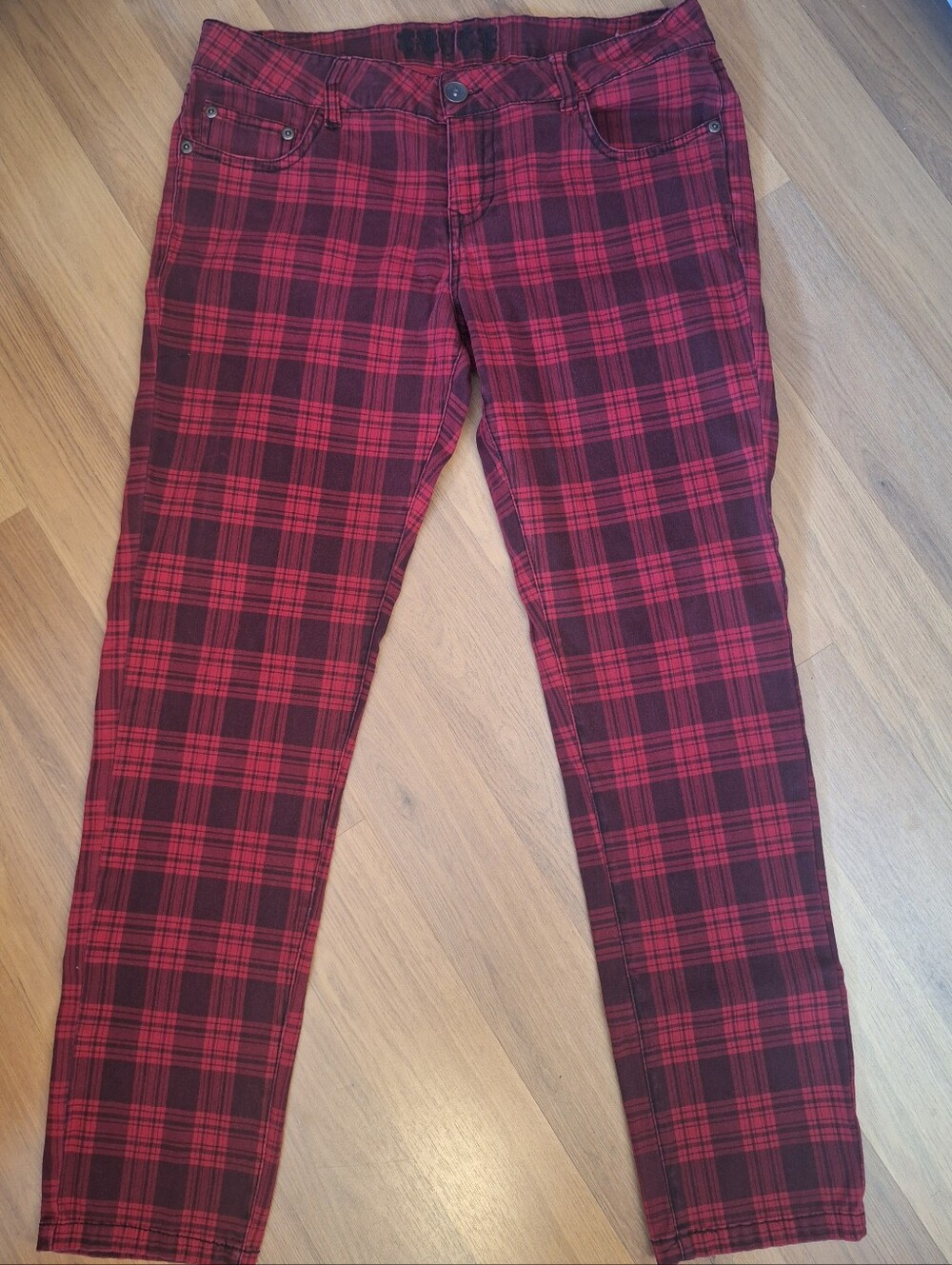 TRUCE Red Plaid Jeans
